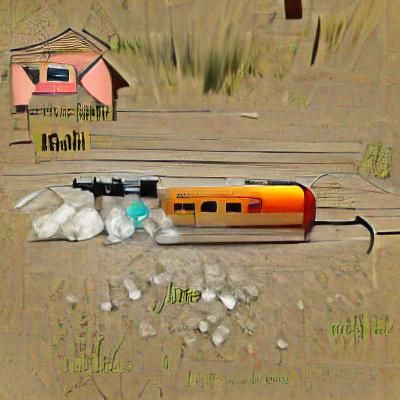 Grotesque Living Train with Meth Addiction