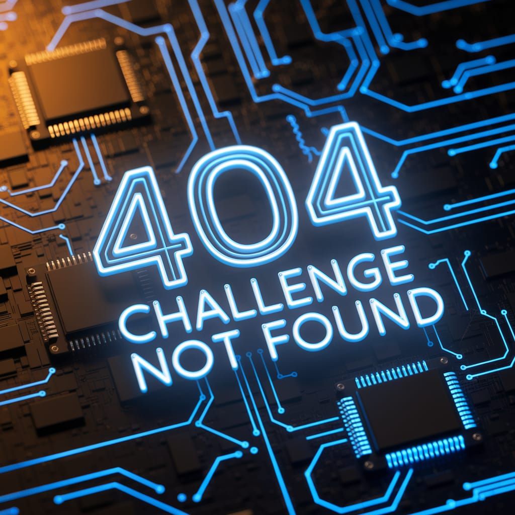 Glowing Neon 404 Error in a Cyberpunk Cityscape