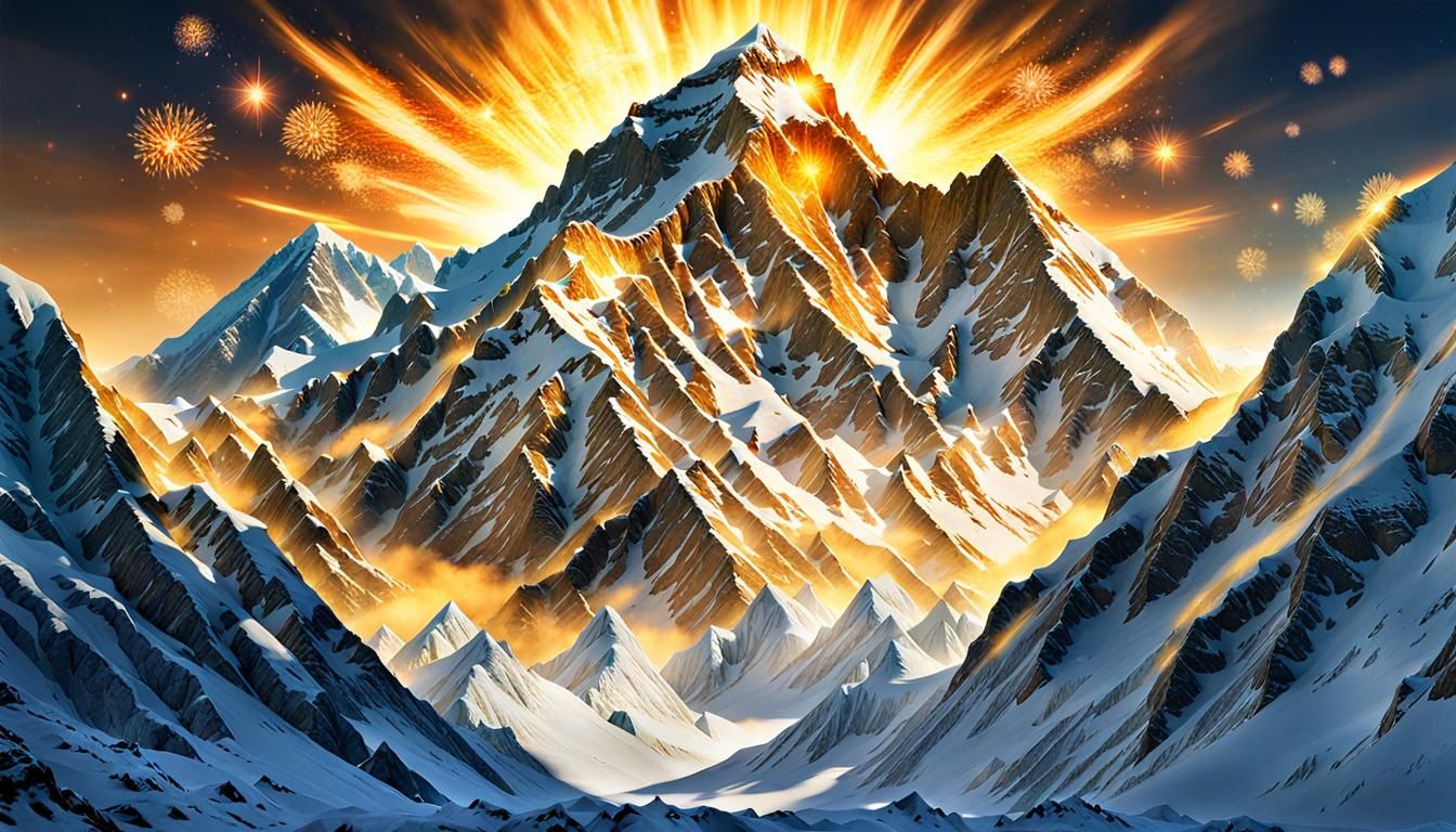 Spectacular Golden Sunrise Over Mount Everest