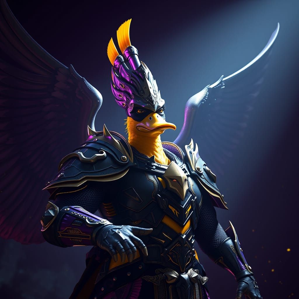 Duck Warrior in Modern Armor - Dark Fantasy Concept Art