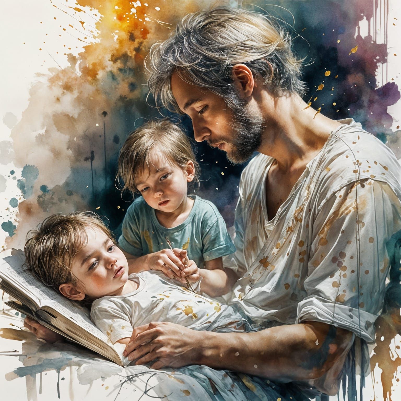 Cozy Bedtime Story in Watercolor Style