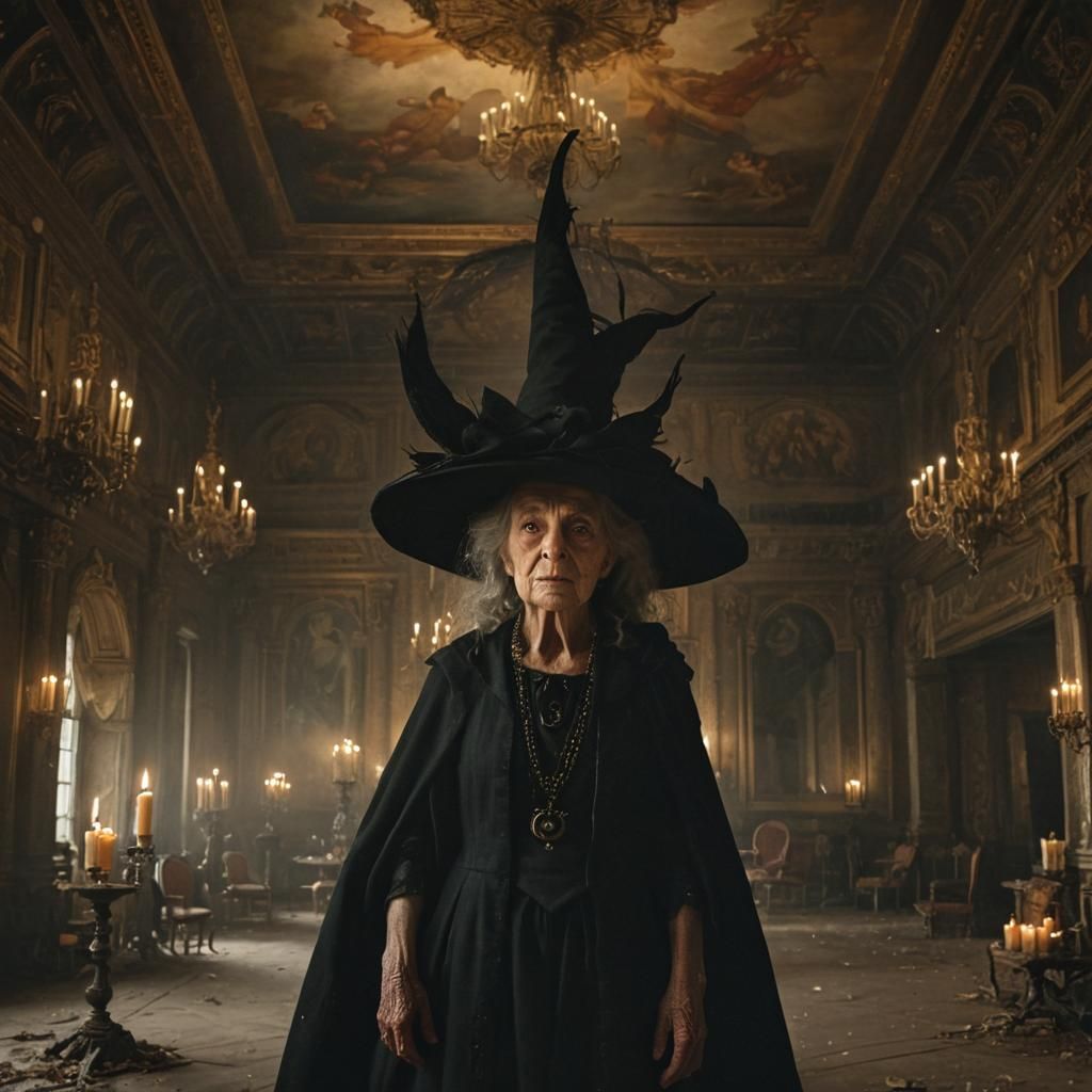 Opulent Witch in Versailles Ballroom: N C Wyeth Style