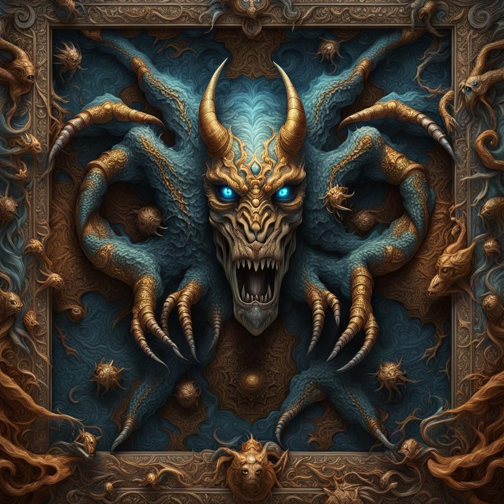 Monstrous Bioluminescent Spider from Greek Mythology