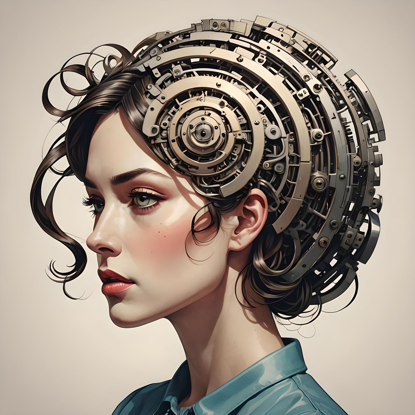 Mesmerizing Revolving Head Illustration