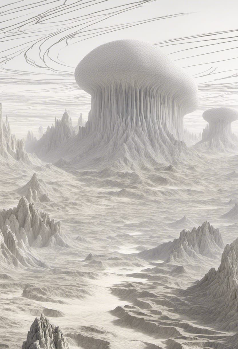 Gigantic Fractal Structure on Desolate Landscape