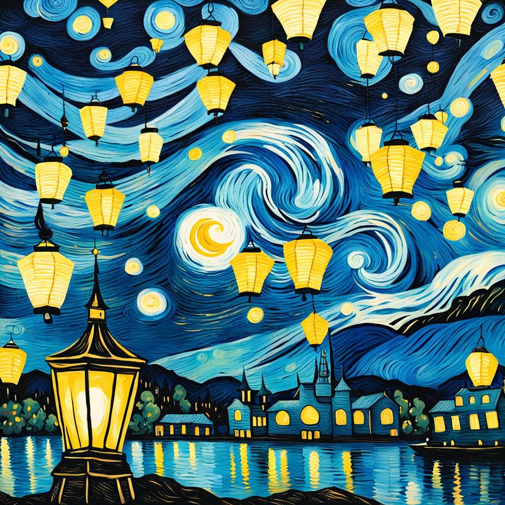 Prom Ticket Design in Van Gogh Style