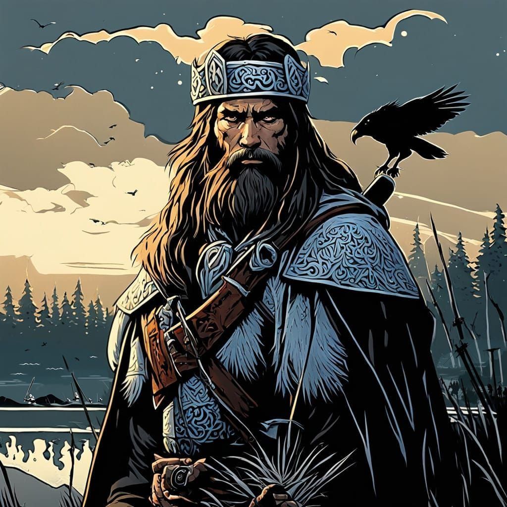 Epic Battle Scene with Warriors Beside a River