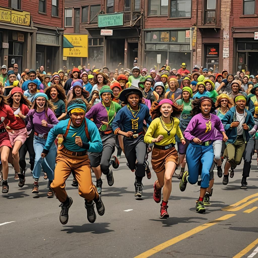 Colorful Sadie Hawkins Day Race in Dogpatch