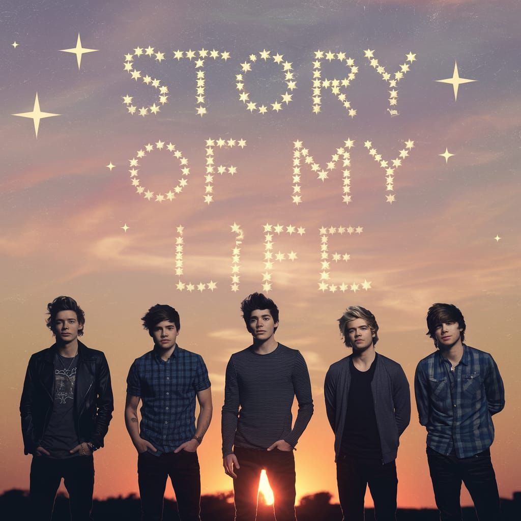 One Direction Silhouettes Against Sunset Sky