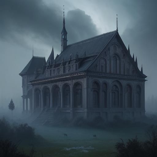 Wicked Fairy in Cursed Forest with White Wolves