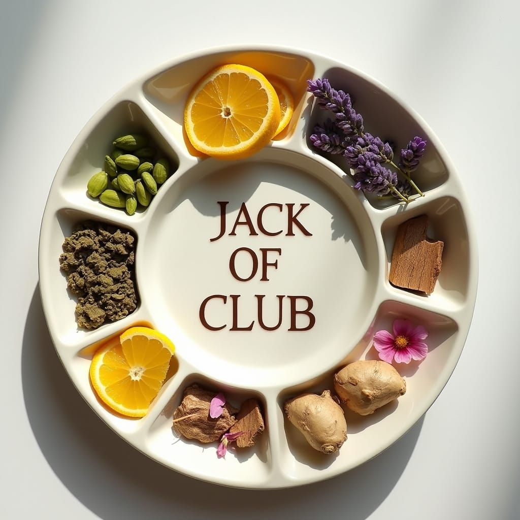 Aromatic Ceramic Plate with Spices and Herbs