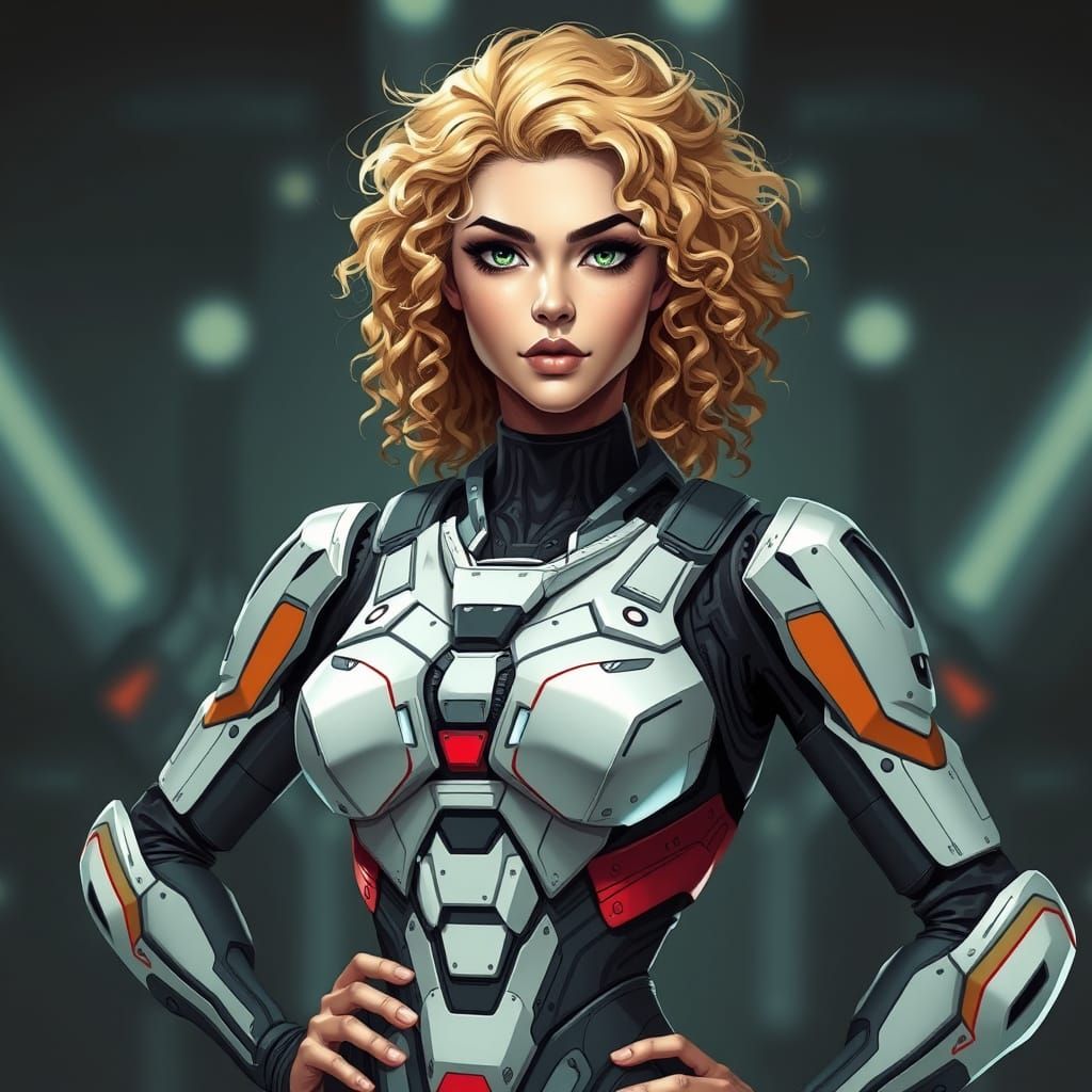 Woman in High-Tech Armor, Robotech Style