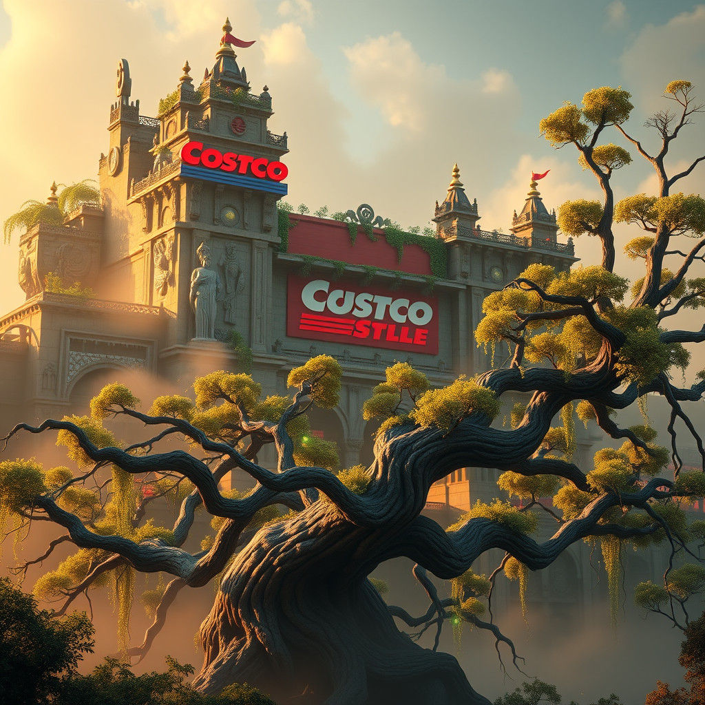 Mystical Costco Warehouse as Ancient Temple