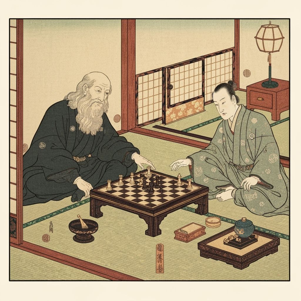 Ukiyo-e Chess Match: Da Vinci vs Hiroshige