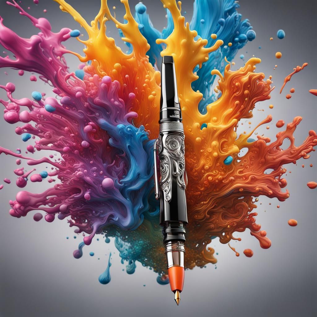 Multicoloured 3d ink splash, ultra hd, realistic, vivid colo...
