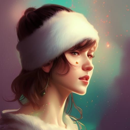 Festive Christmas Portrait in Hyperdetailed Digital Art
