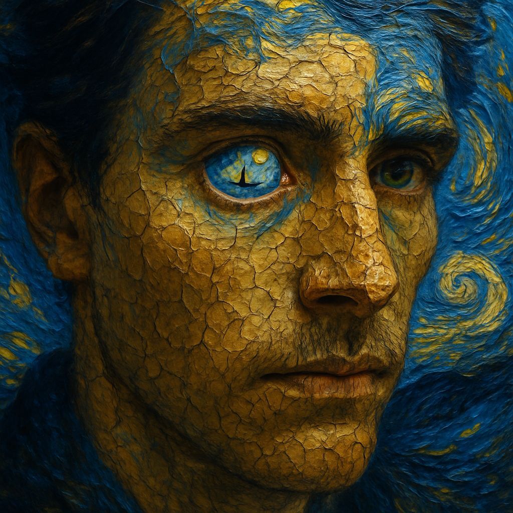 Emerald-Eyed Dream Painter's Starry Reflection