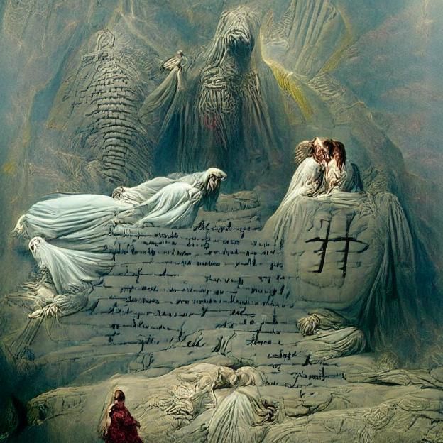 Stained Glass Depiction of Faith, Hope, and Love