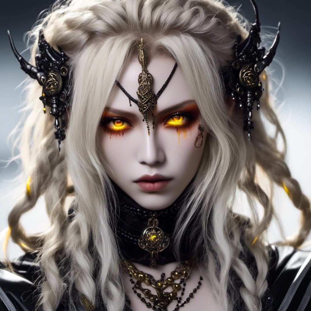 Cyberpunk Vampire Assassin in Visual Kei Style