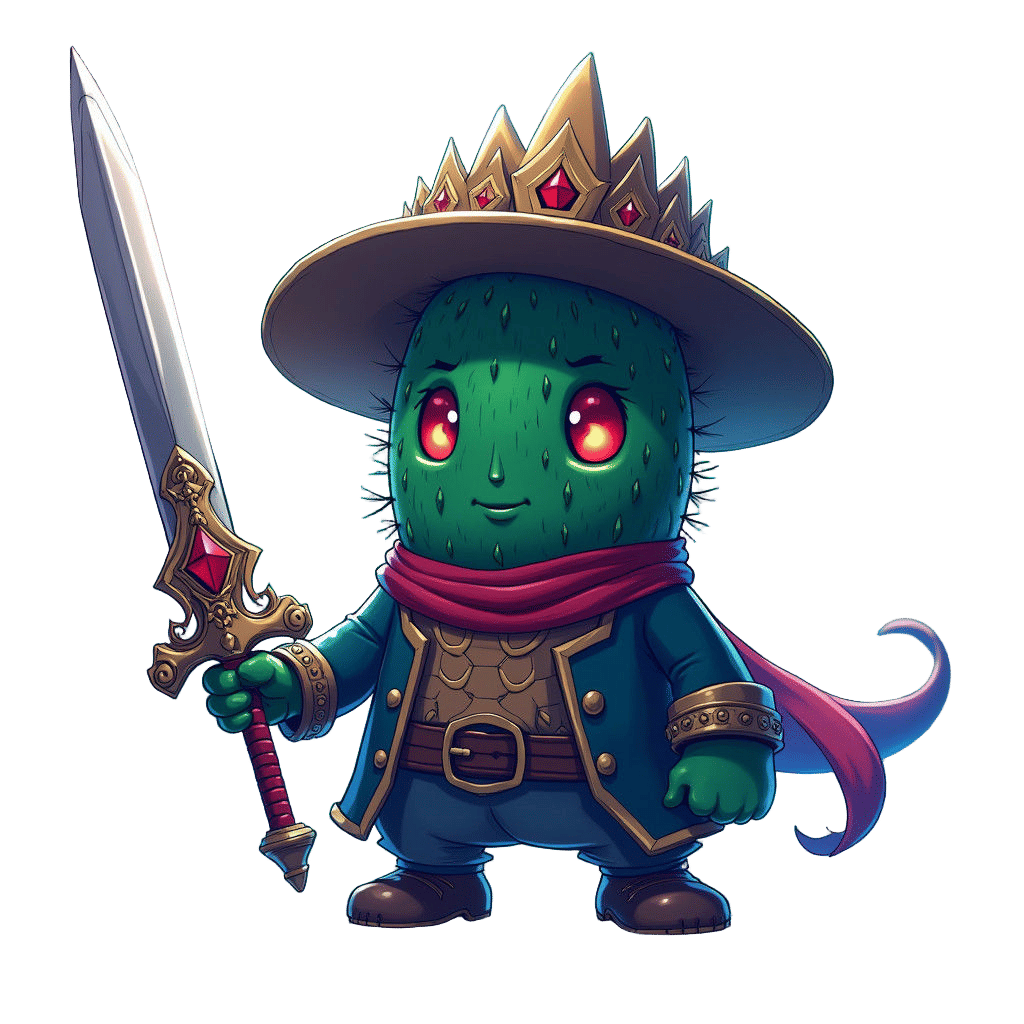 Cactus Warrior in Anime Style