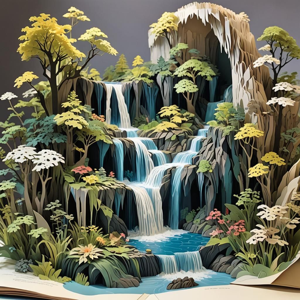 Magical Waterfall in a Beautiful Pop-Up Book