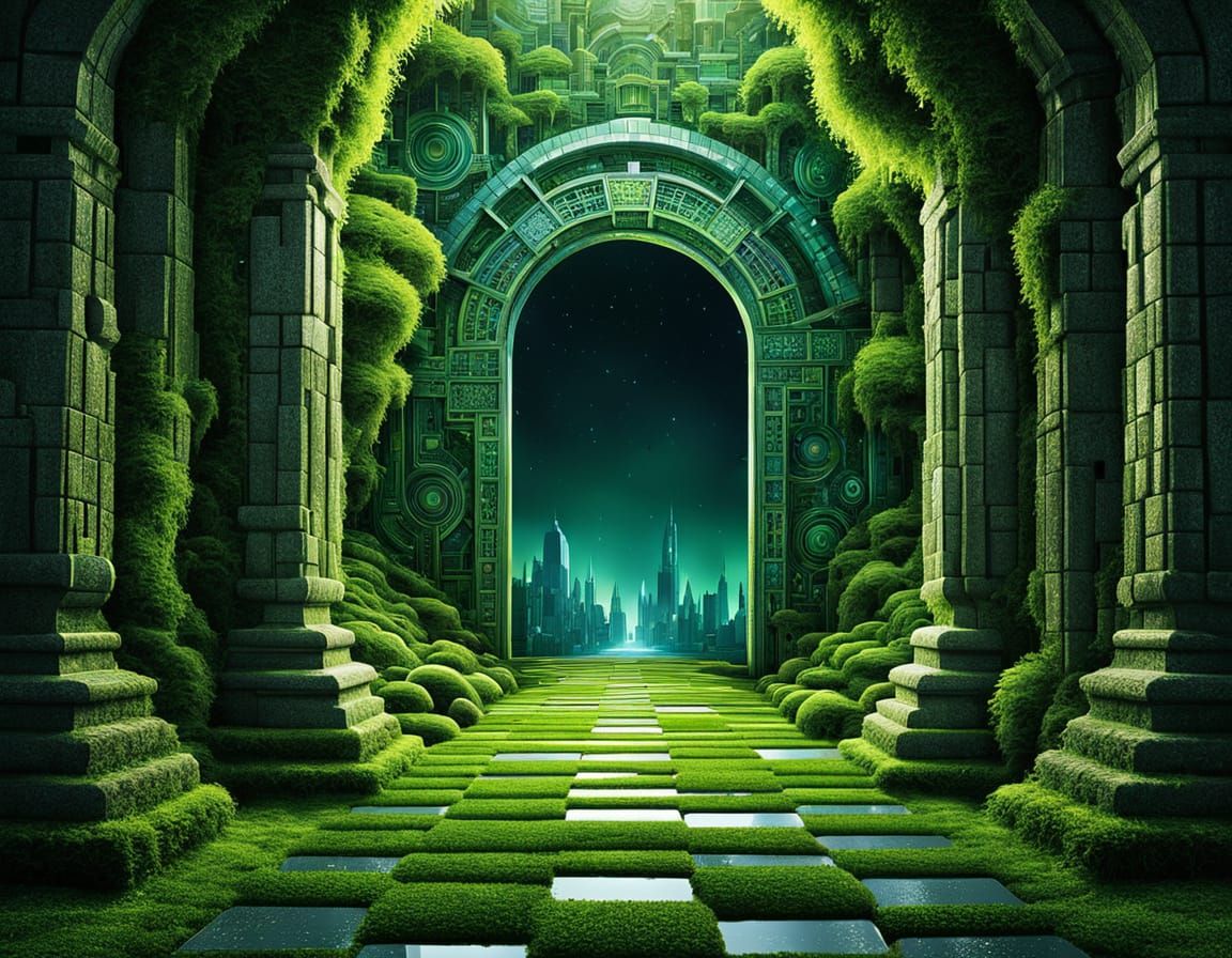 Surreal Futuristic Landscape Revealed Through Ancient Time M...