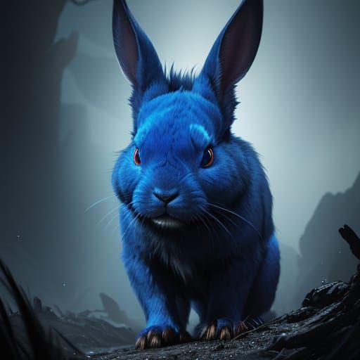 Royal Blue Rabbit in Golden Hour
