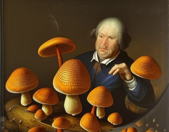 Wizards and Mushrooms: A Bruegel-esque Scene