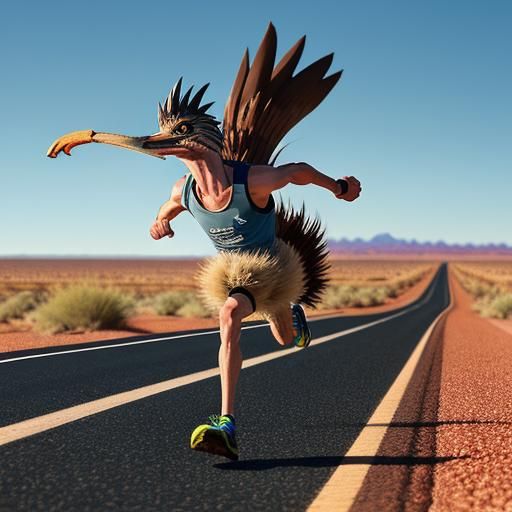 Road Runner Runs Across Utah Desert
