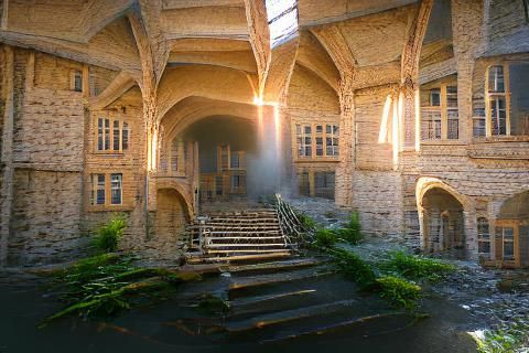 Detailed Castle Hall Interior in 8K Resolution