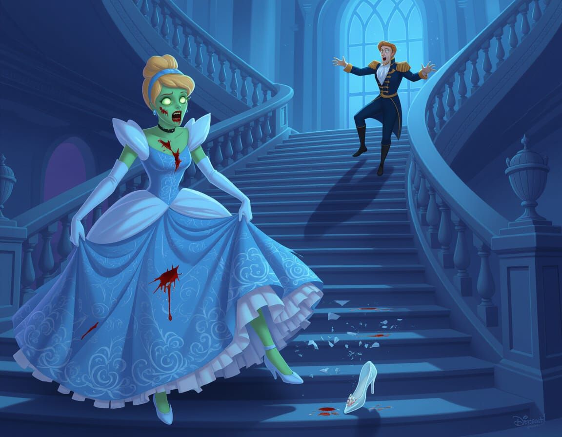 Zombie Cinderella's Horrifying Midnight Transformation