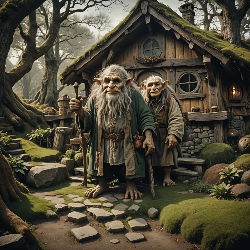 Wise Troll in Hobbit House: Cinematic Film Still