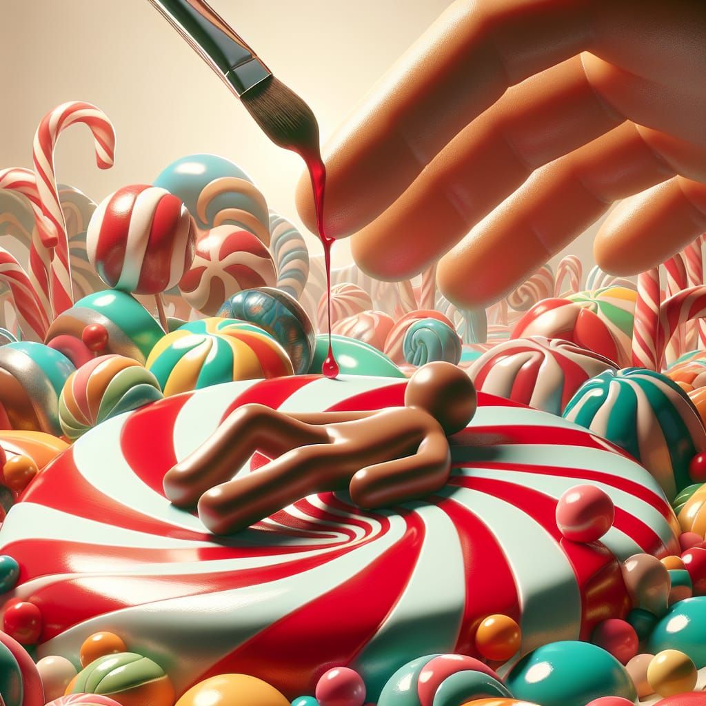 Candy Stick Figures in a Whimsical Candy Land