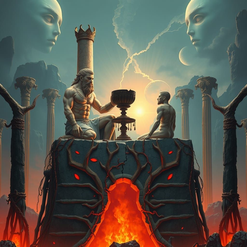 Gilgamesh and Enkidu in Foggy Realm