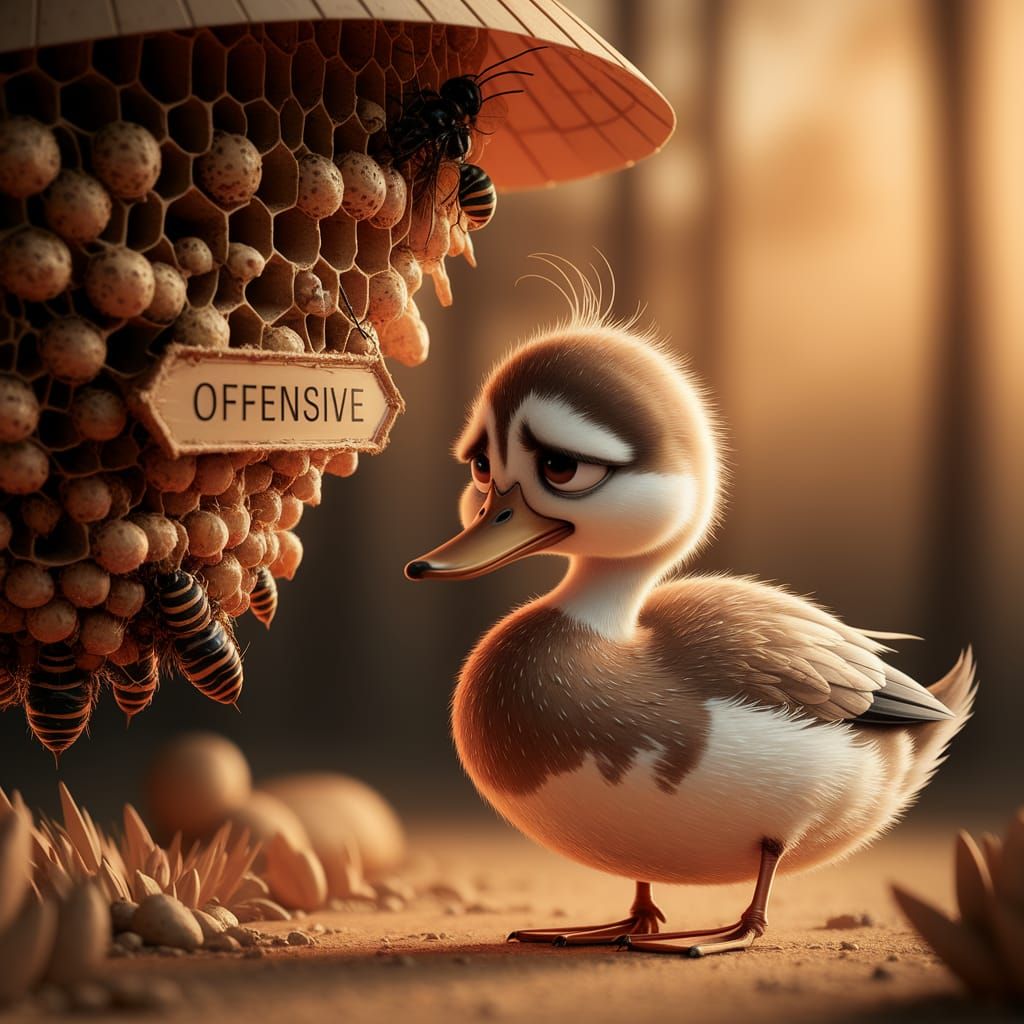 Disappointed Duck in Hornets' Nest