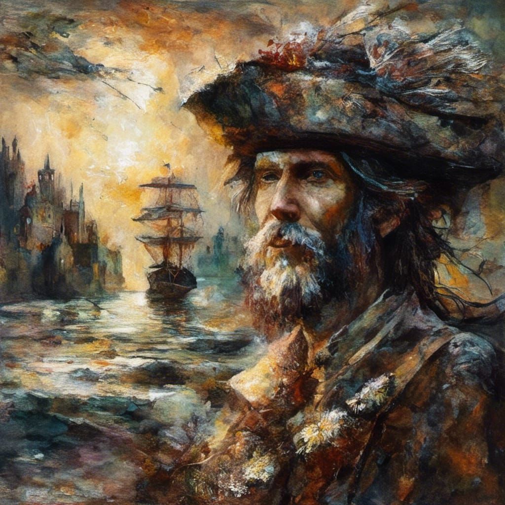 Man with Tricorn Hat in Vintage Style