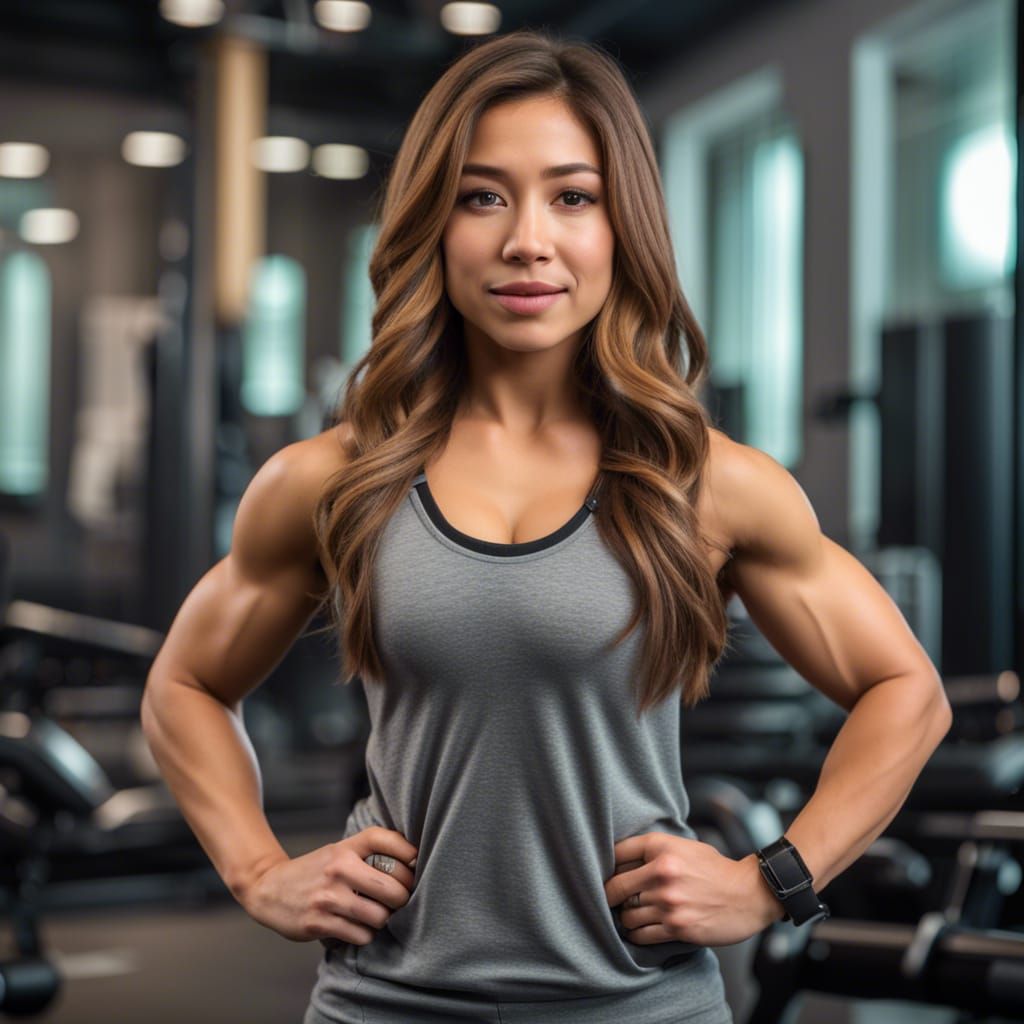 Pokimane as a Bodybuilder in 8K HDR