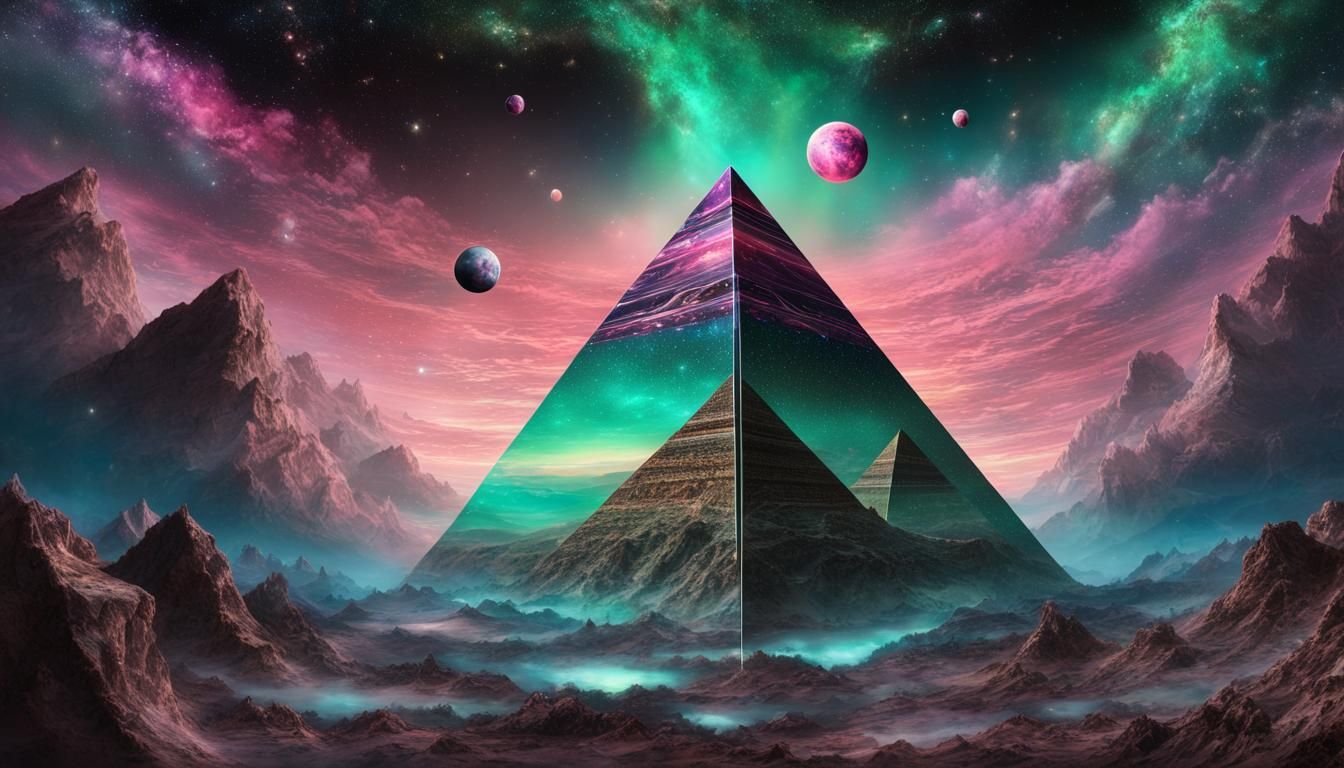 Polychromatic Pyramid in a Starry Sky