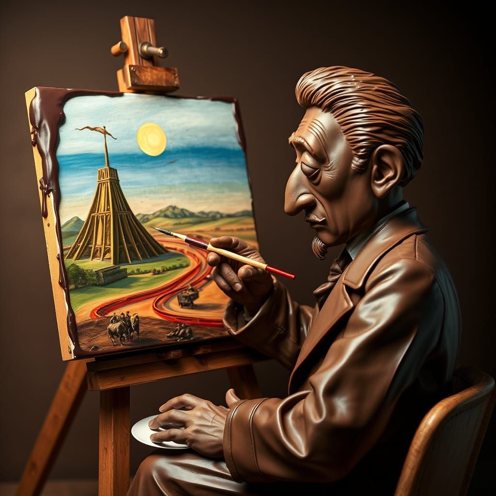 Chocolate Salvador Dali Painting a Surreal Scene