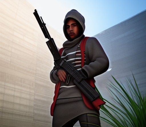 Young Mexican Assassin in 3D Art Style