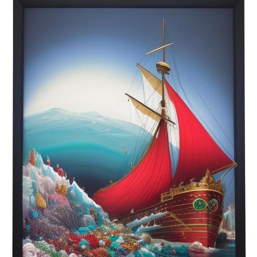 Titanic Iceberg Collision in Fairy Painting Style