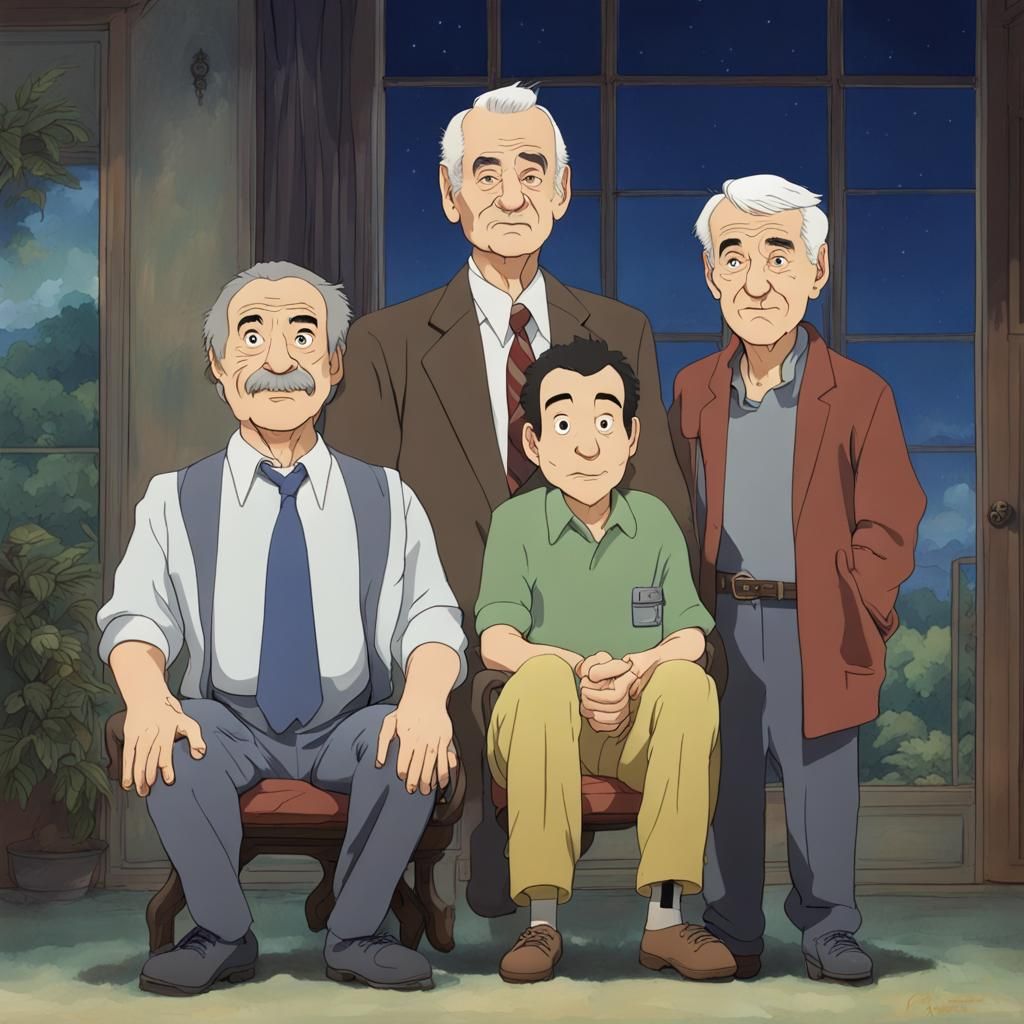 Studio Ghibli Style: Comedic Actor Portraits