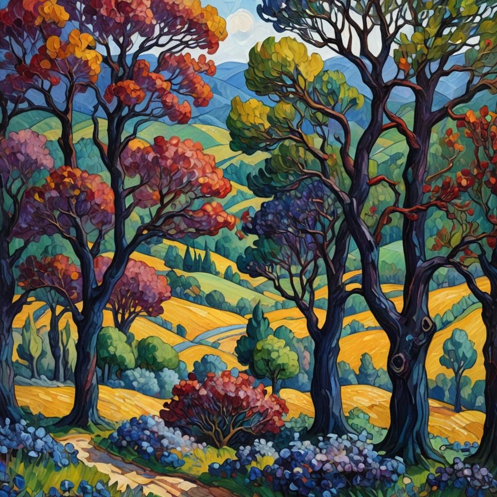 Triumphant Figure in Neo-Expressionist Oil Painting