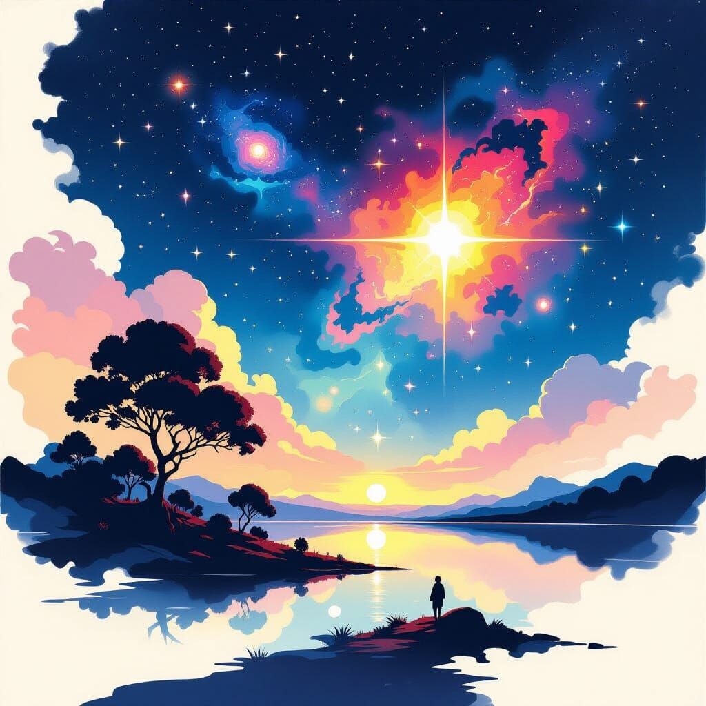 Cosmic Wonders: Surreal Airbrush Galaxy Painting