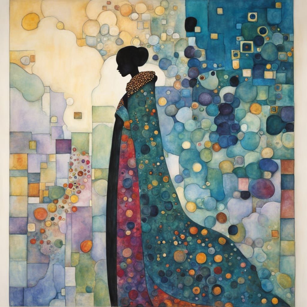 Abstract Art in Watercolor Style with Fine Details