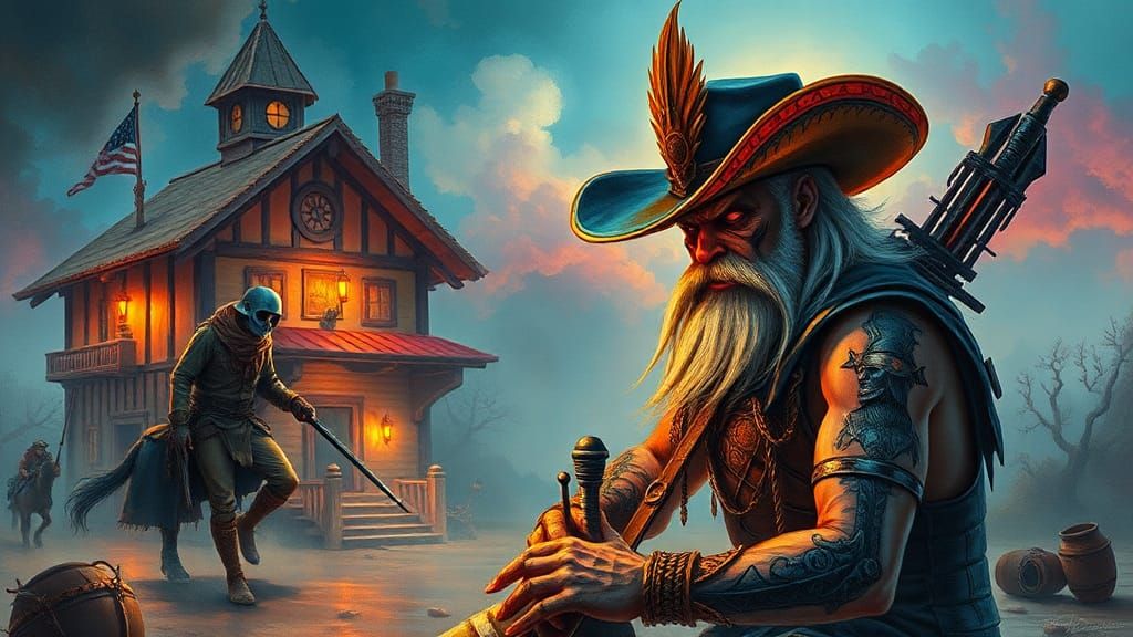 Colorful Gothic Fantasy Portrait in Watercolour