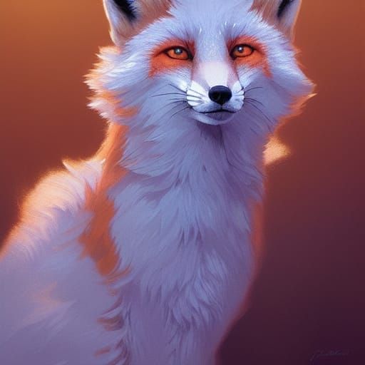 Hyperdetailed Fox Furry Portrait in Art Nouveau Style