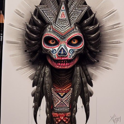 Aztec Goddess Yacatecuhtli in Hyperrealistic Detail