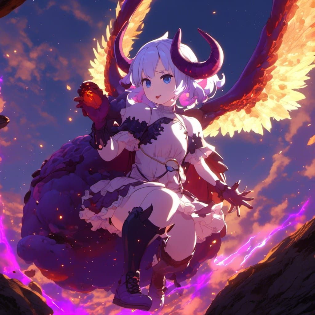 Detailed Dragon in Dark Fantasy Style