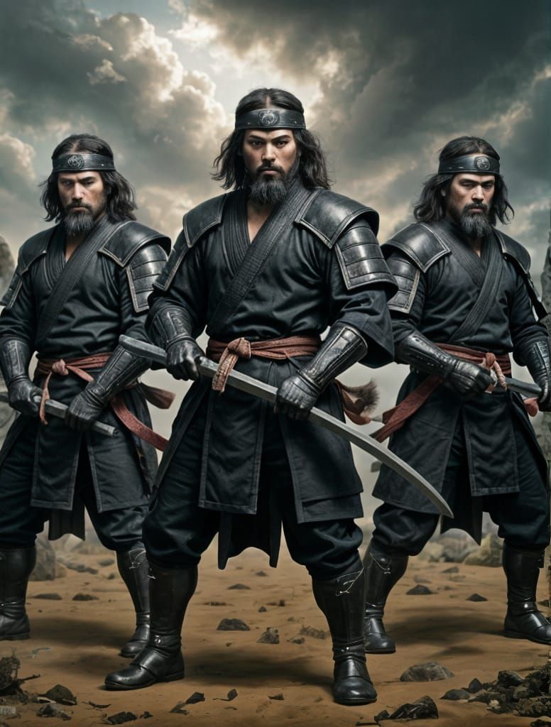 Ninja Wolves with Samurai Swords